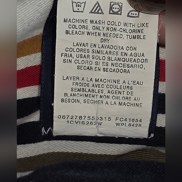 Wrangler Western Button Up Shirt 16.5x35 Patchwork Stripe 100% Cotton Rustic - Picture 7 of 7